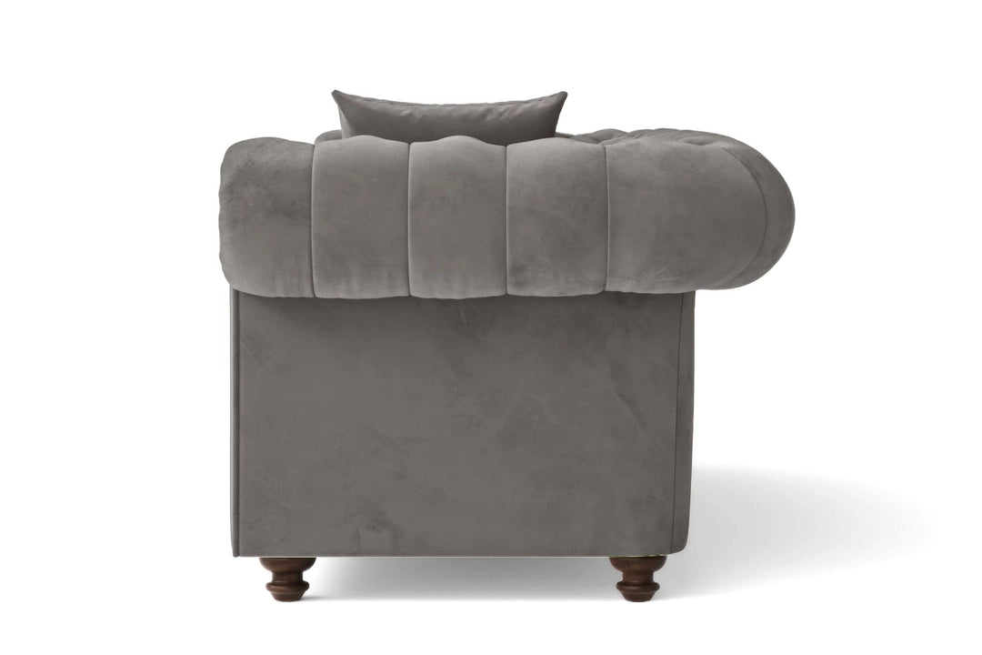 LIVELUSSO Sofa Pesaro 3 Seater Sofa Grey Velvet