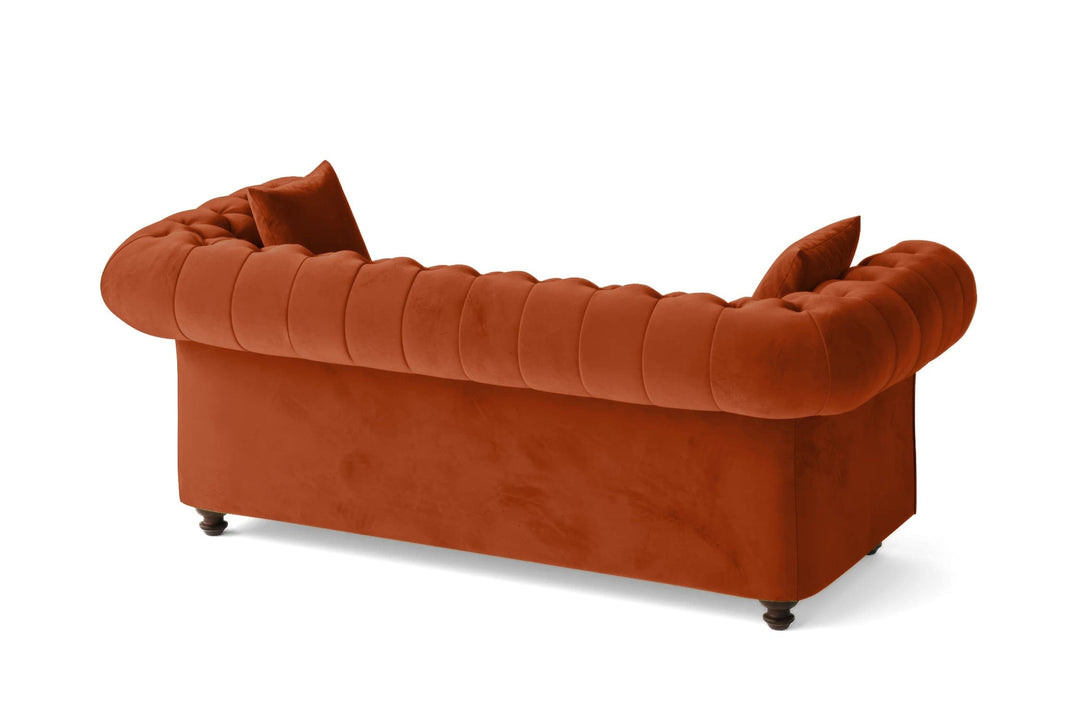 LIVELUSSO Sofa Pesaro 3 Seater Sofa Orange Velvet