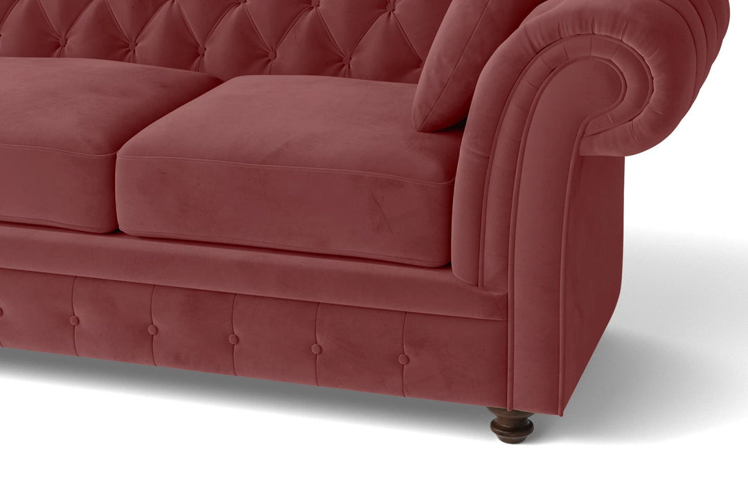 LIVELUSSO Sofa Pesaro 3 Seater Sofa Pink Velvet