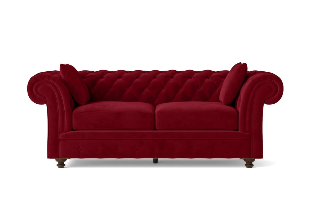 LIVELUSSO Sofa Pesaro 3 Seater Sofa Red Velvet