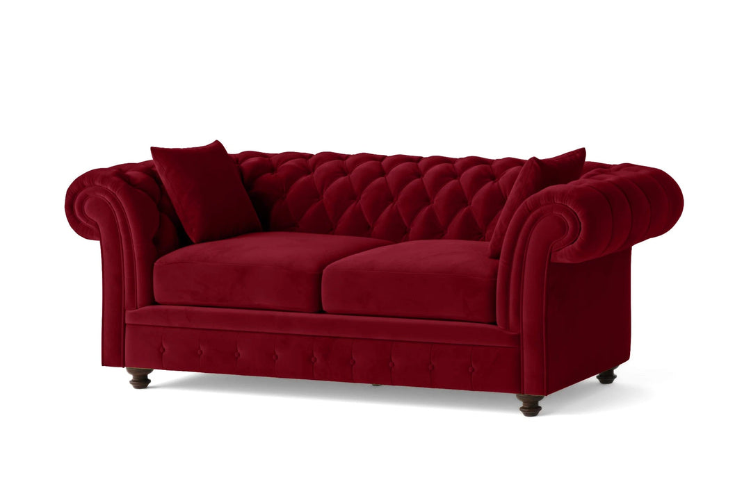 LIVELUSSO Sofa Pesaro 3 Seater Sofa Red Velvet