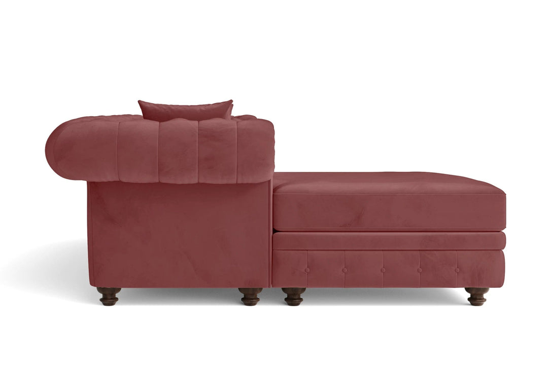 LIVELUSSO Chaise Lounge Sofa Pesaro 4 Seater Left Hand Facing Chaise Lounge Corner Sofa Pink Velvet