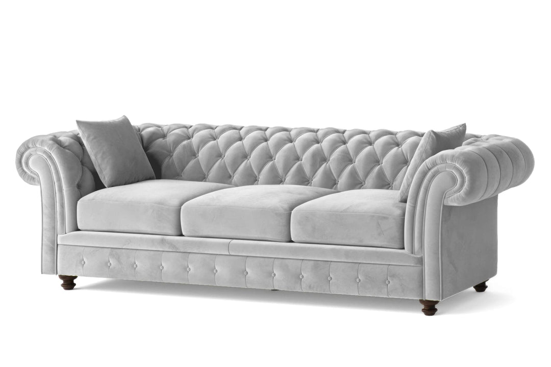 LIVELUSSO Sofa Pesaro 4 Seater Sofa White Velvet