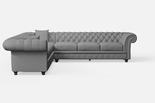 Pesaro 6 Seater Corner Sofa Grey Leather