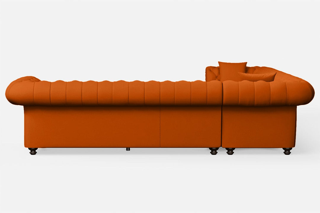 LIVELUSSO Corner Sofa Pesaro 6 Seater Corner Sofa Orange Leather