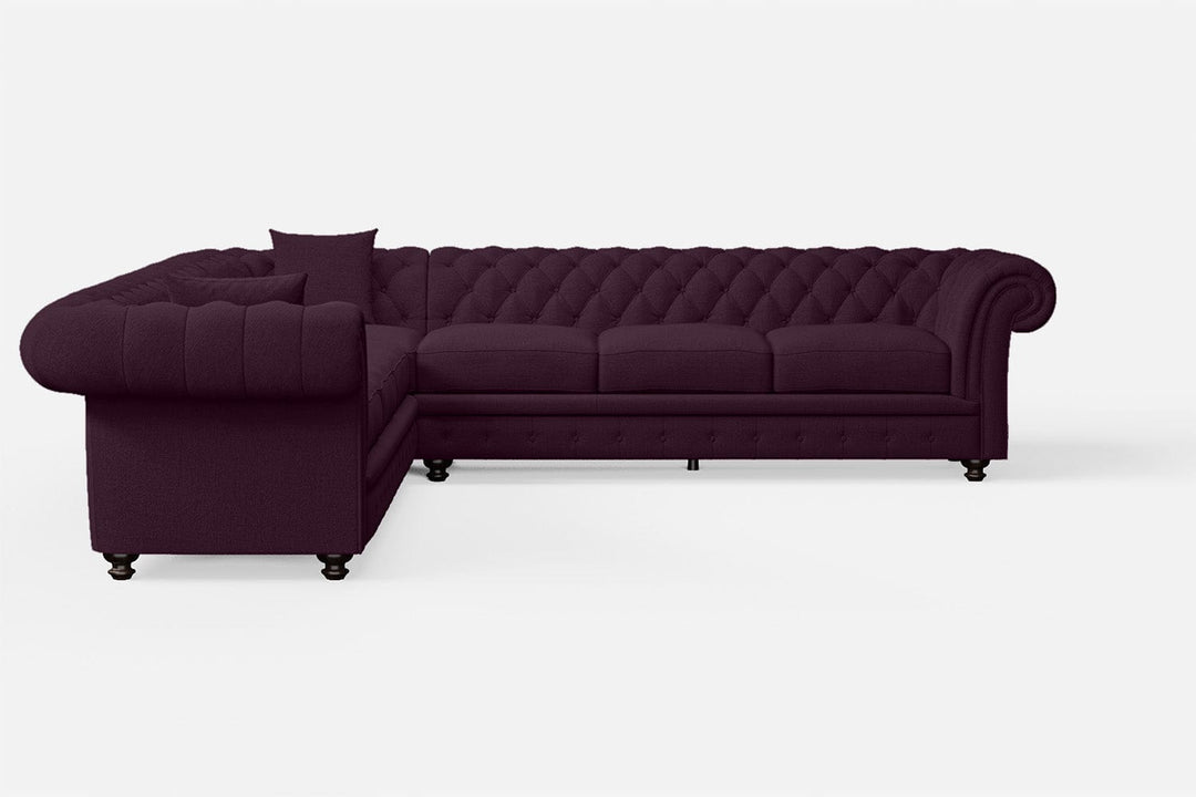 LIVELUSSO Corner Sofa Pesaro 6 Seater Corner Sofa Purple Linen Fabric