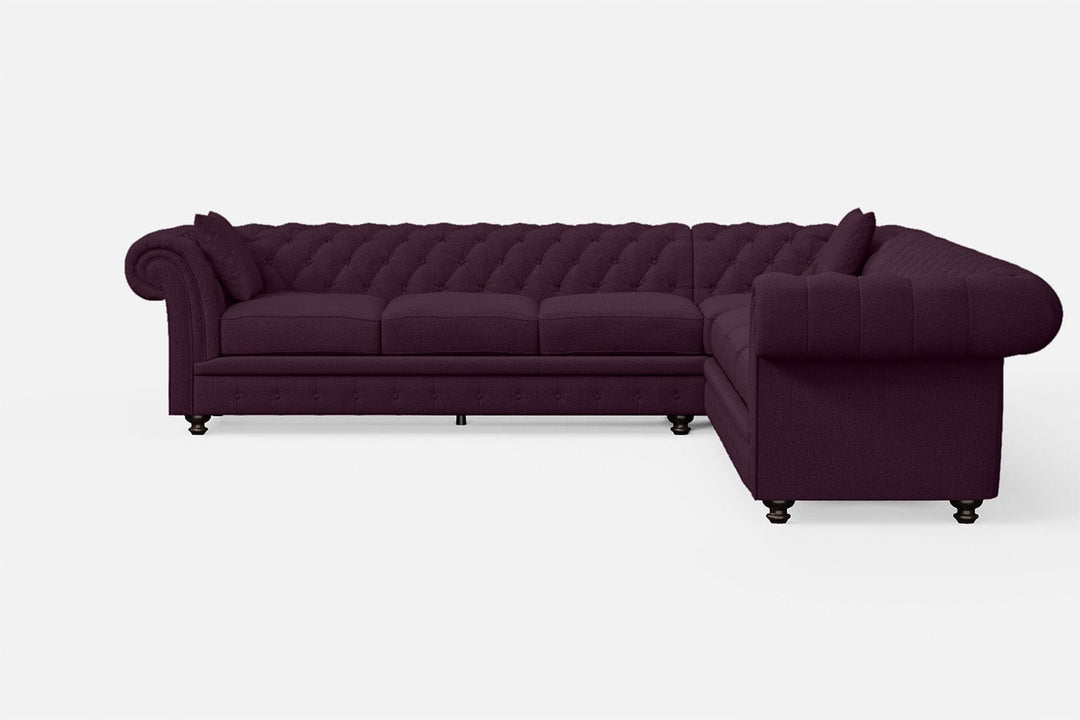 LIVELUSSO Corner Sofa Pesaro 6 Seater Corner Sofa Purple Linen Fabric