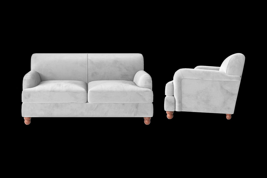 LIVELUSSO Sofa Pisa 2 Seater Sofa White Velvet