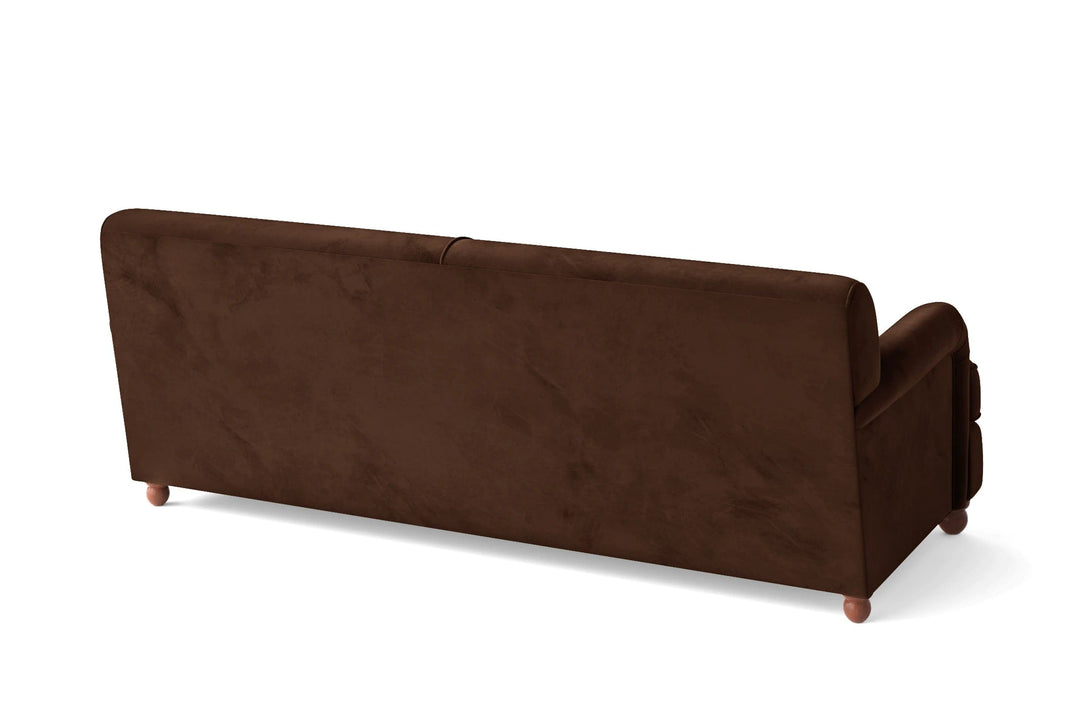 LIVELUSSO Sofa Pisa 3 Seater Sofa Coffee Brown Velvet