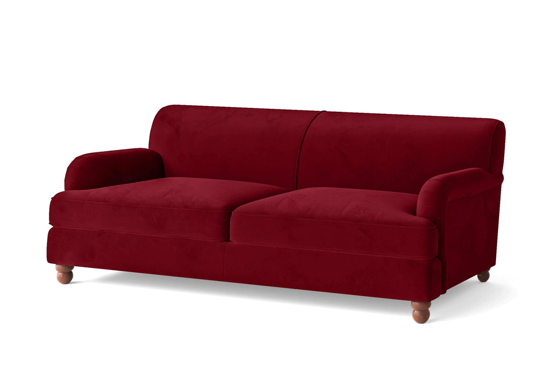 LIVELUSSO Sofa Pisa 3 Seater Sofa Red Velvet