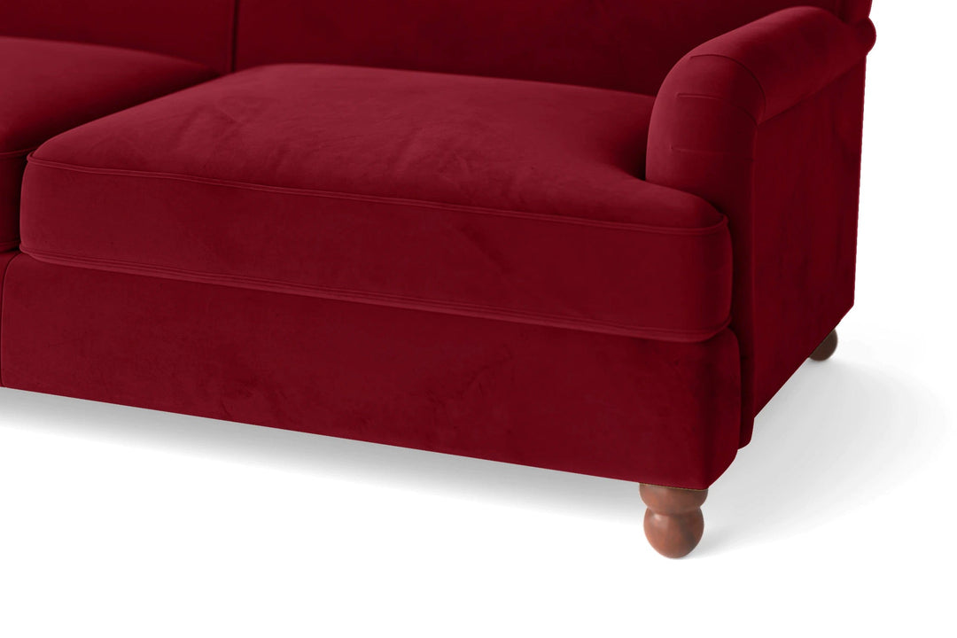 LIVELUSSO Sofa Pisa 3 Seater Sofa Red Velvet