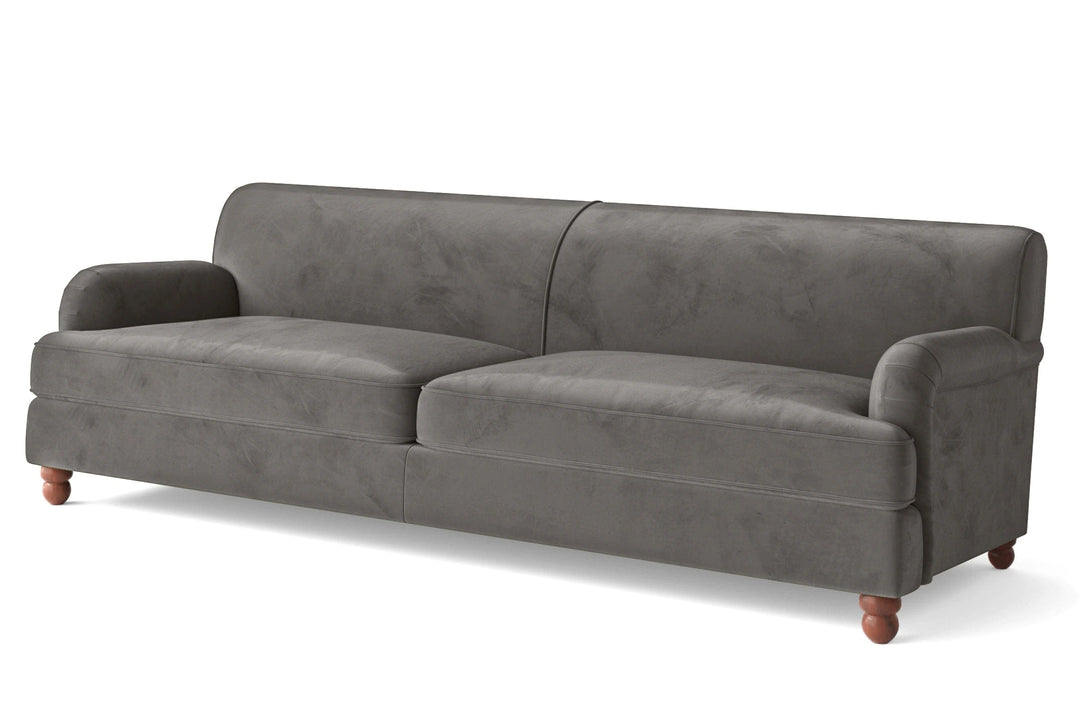 LIVELUSSO Sofa Pisa 4 Seater Sofa Grey Velvet