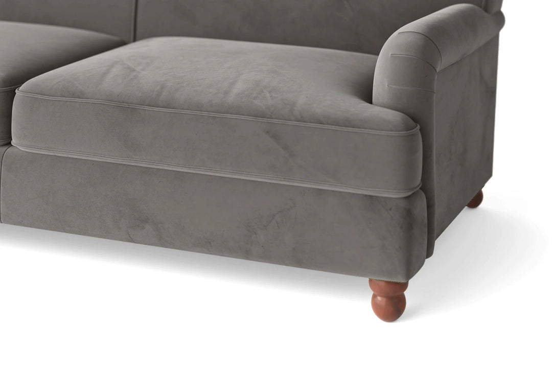 LIVELUSSO Sofa Pisa 4 Seater Sofa Grey Velvet