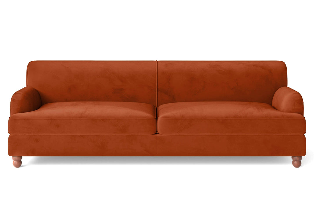 LIVELUSSO Sofa Pisa 4 Seater Sofa Orange Velvet