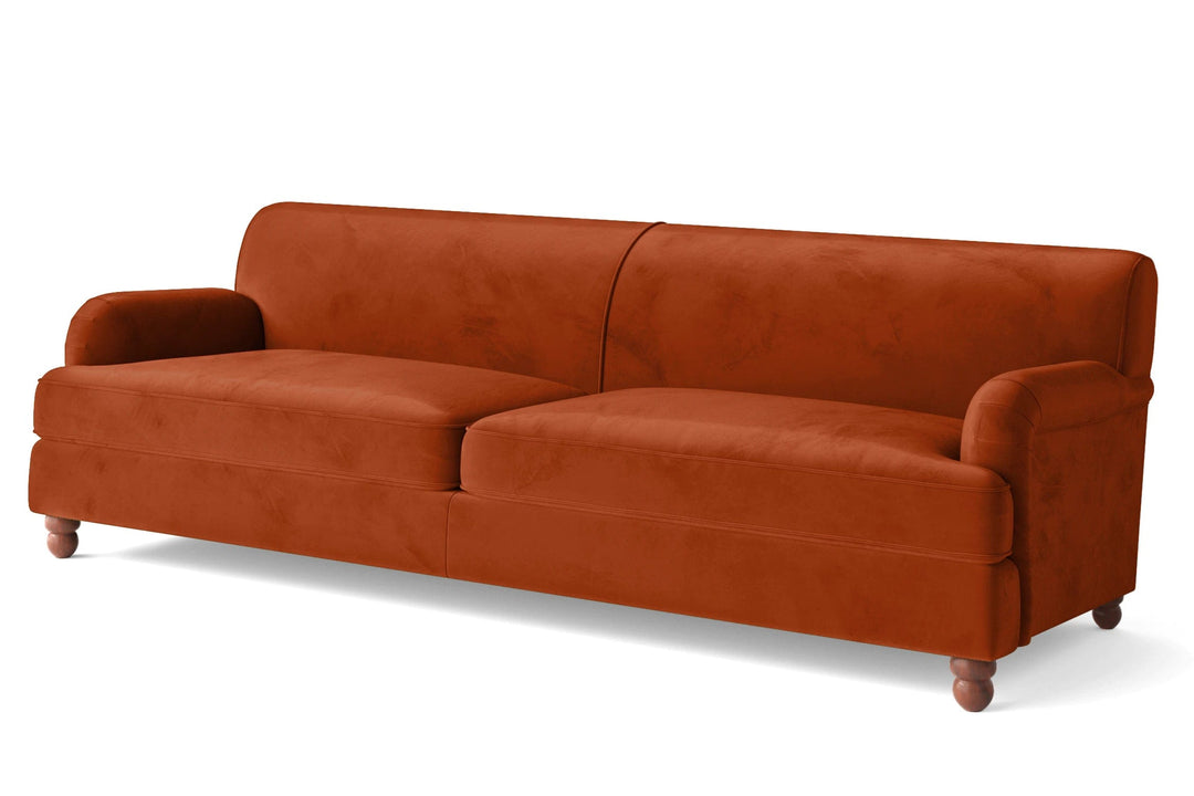 LIVELUSSO Sofa Pisa 4 Seater Sofa Orange Velvet