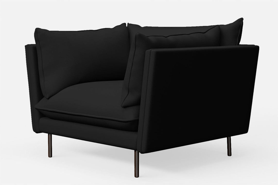 LIVELUSSO Armchair Pistoia Armchair Black Leather