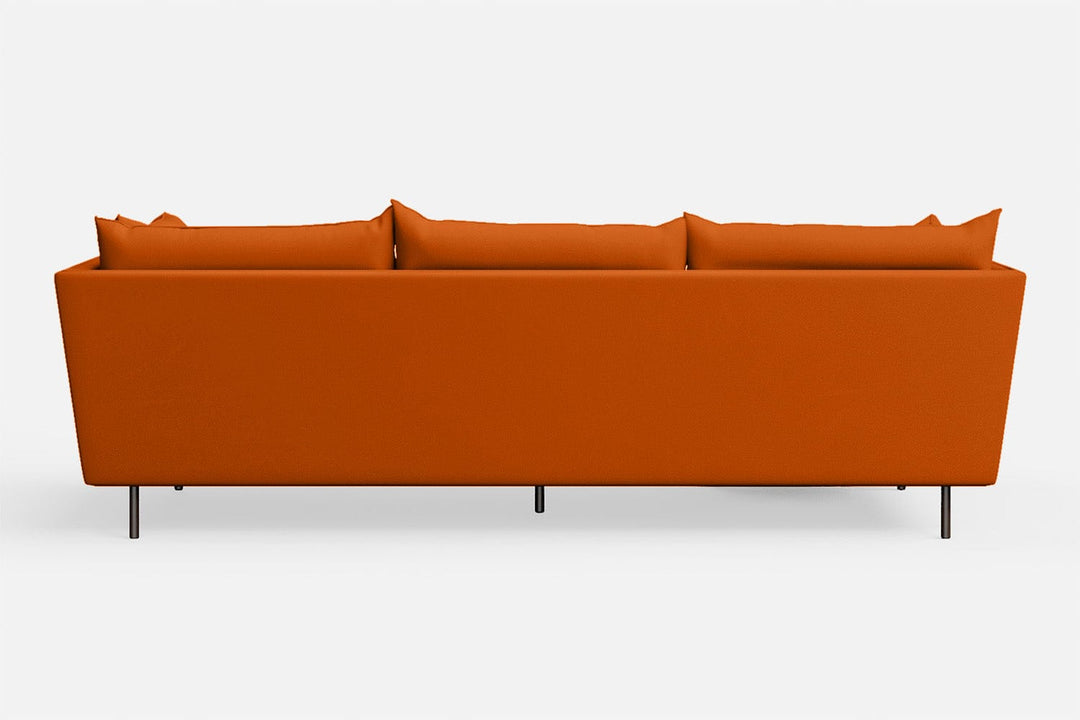 LIVELUSSO Chaise Lounge Sofa Pistoia 3 Seater Left Hand Facing Chaise Lounge Corner Sofa Orange Leather