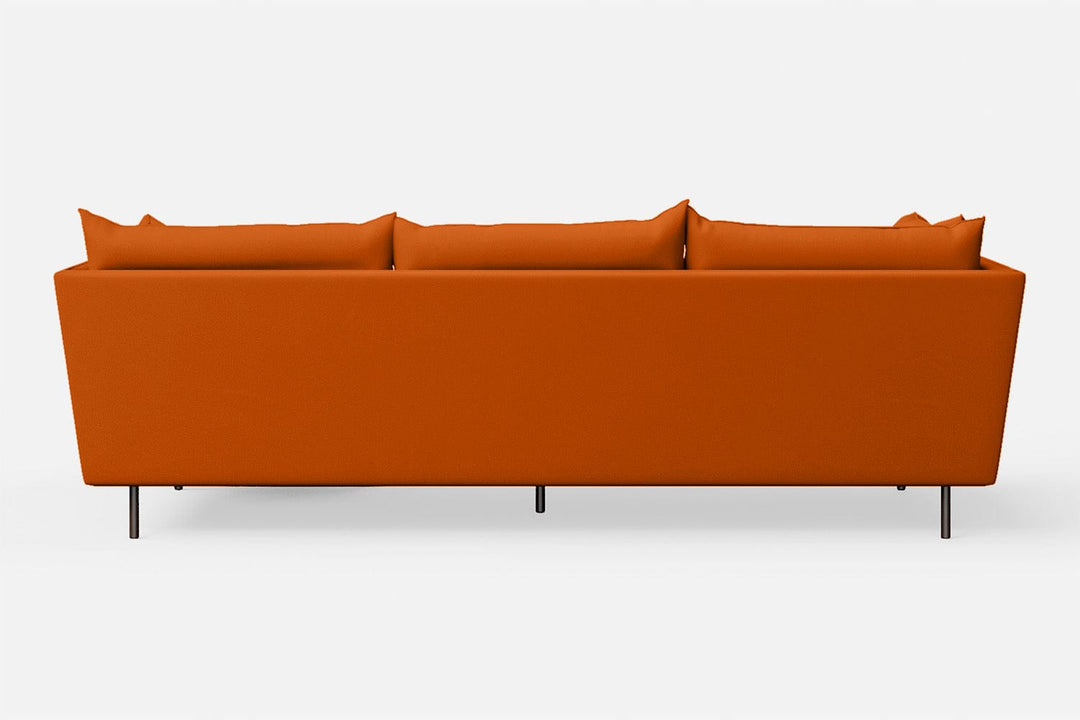 LIVELUSSO Chaise Lounge Sofa Pistoia 3 Seater Right Hand Facing Chaise Lounge Corner Sofa Orange Leather