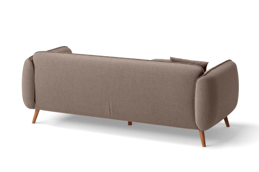 LIVELUSSO Sofa Pomezia 3 Seater Sofa Caramel Linen Fabric