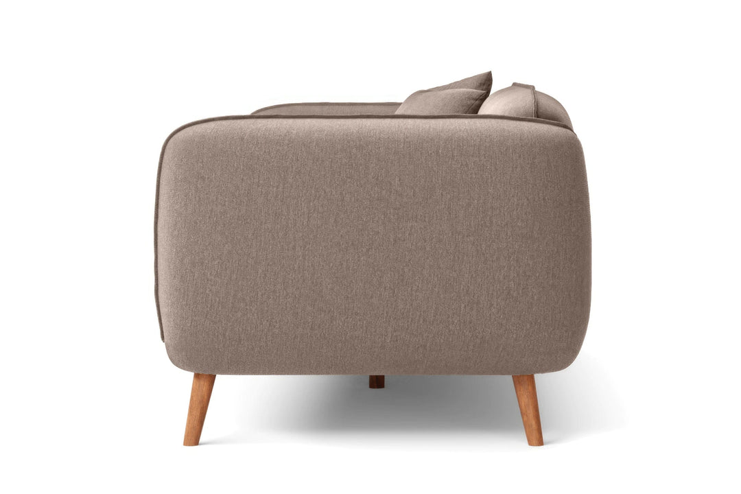 LIVELUSSO Sofa Pomezia 3 Seater Sofa Caramel Linen Fabric