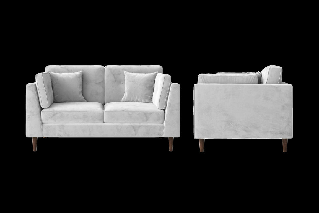 LIVELUSSO Sofa Ragusa 2 Seater Sofa White Velvet