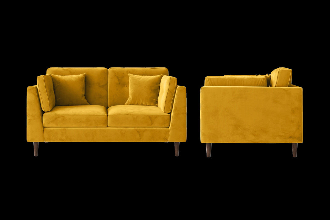 LIVELUSSO Sofa Ragusa 2 Seater Sofa Yellow Velvet