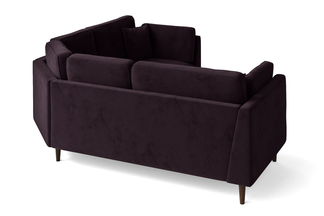 LIVELUSSO Corner Sofa Ragusa 3 Seater Corner Sofa Purple Velvet