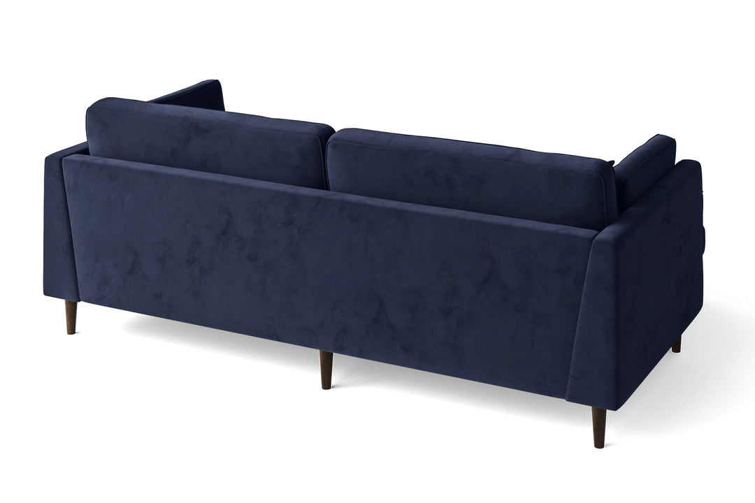 LIVELUSSO Chaise Lounge Sofa Ragusa 3 Seater Left Hand Facing Chaise Lounge Corner Sofa Dark Blue Velvet