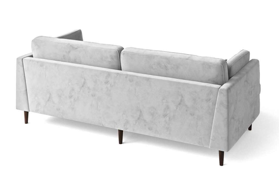 LIVELUSSO Chaise Lounge Sofa Ragusa 3 Seater Left Hand Facing Chaise Lounge Corner Sofa White Velvet