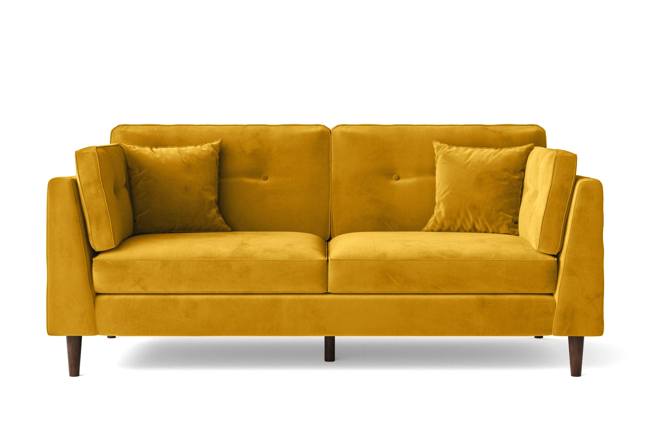 Ragusa 3 Seater Sofa Yellow Velvet – LIVELUSSO