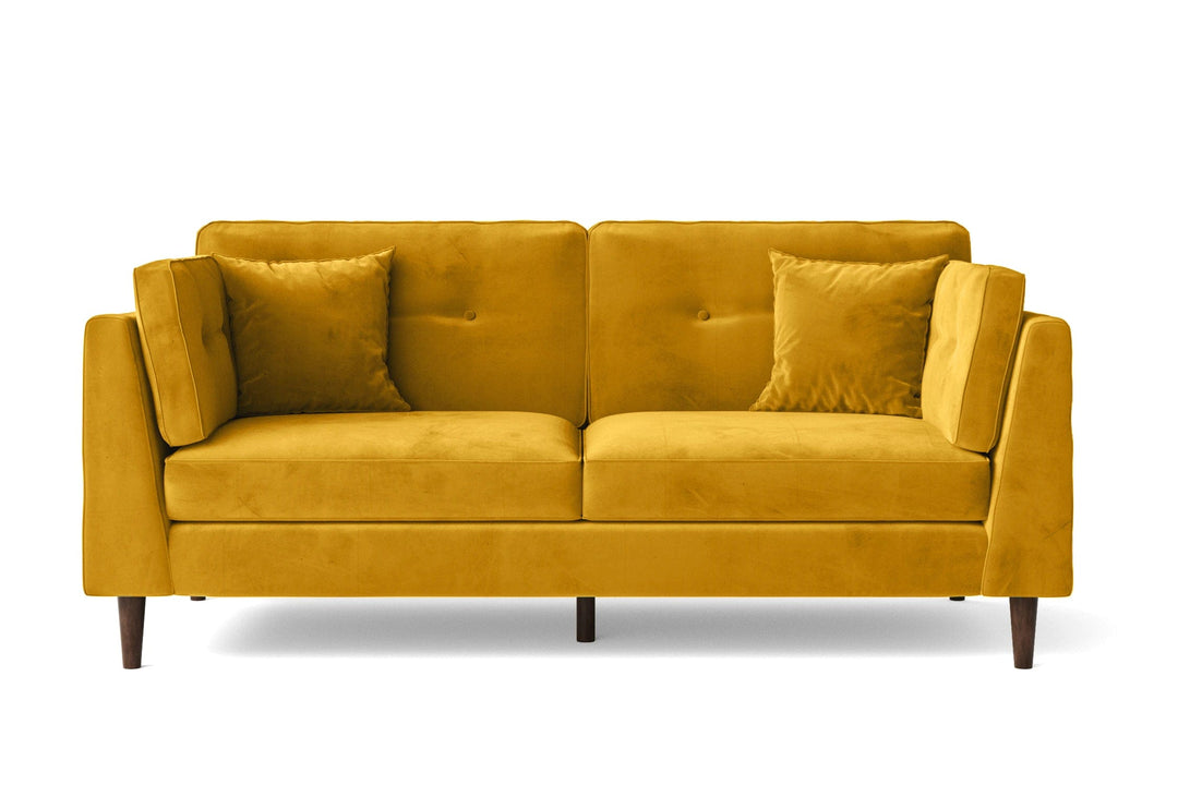 LIVELUSSO Sofa Ragusa 3 Seater Sofa Yellow Velvet