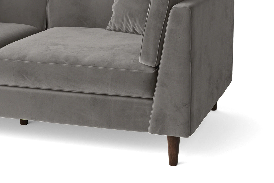 LIVELUSSO Sofa Ragusa 4 Seater Sofa Grey Velvet