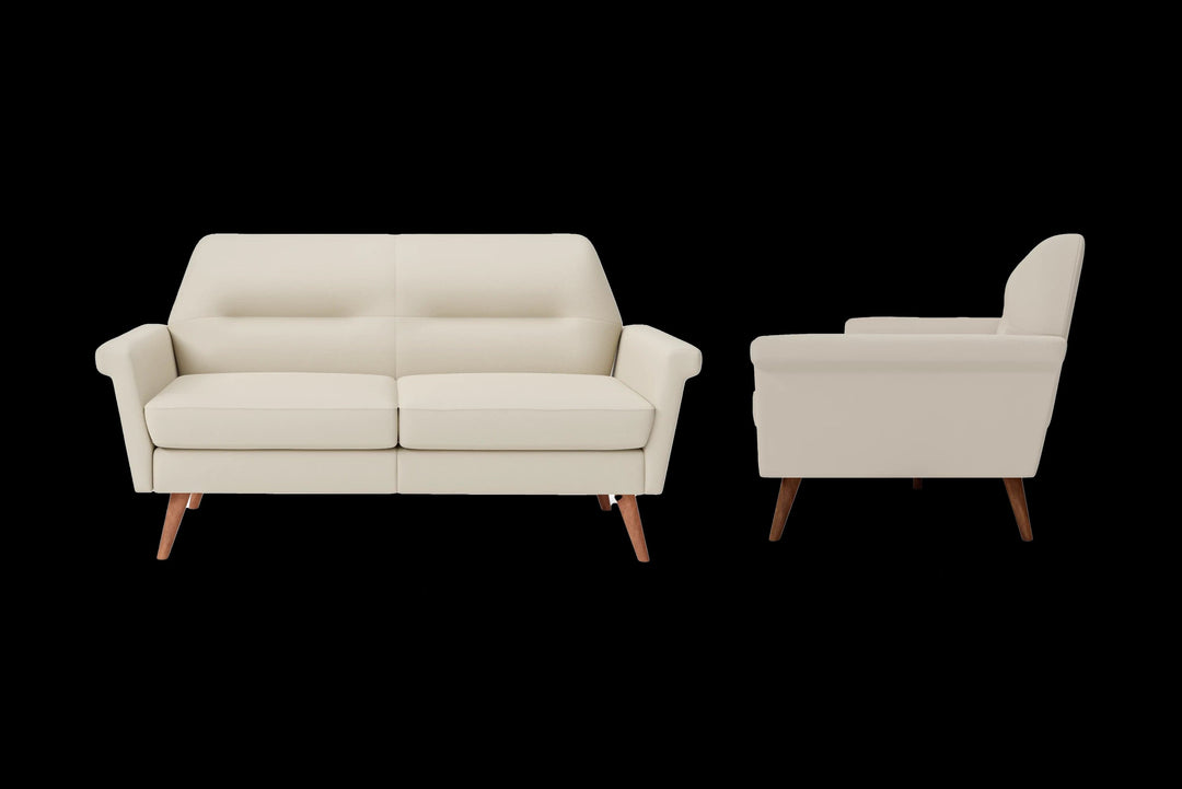 LIVELUSSO Sofa Ravenna 2 Seater Sofa Cream Leather