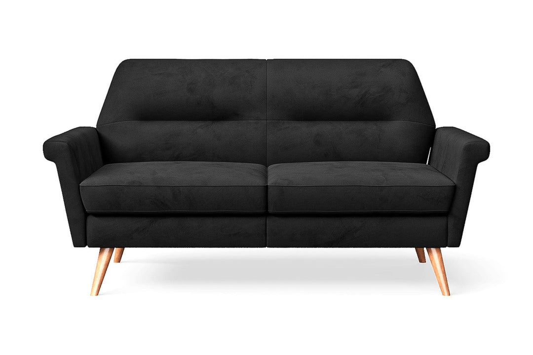 LIVELUSSO Sofa Ravenna 2 Seater Sofa Black Velvet