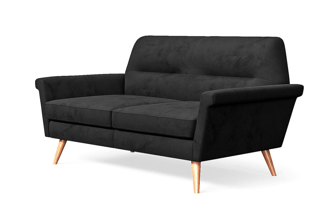 LIVELUSSO Sofa Ravenna 2 Seater Sofa Black Velvet