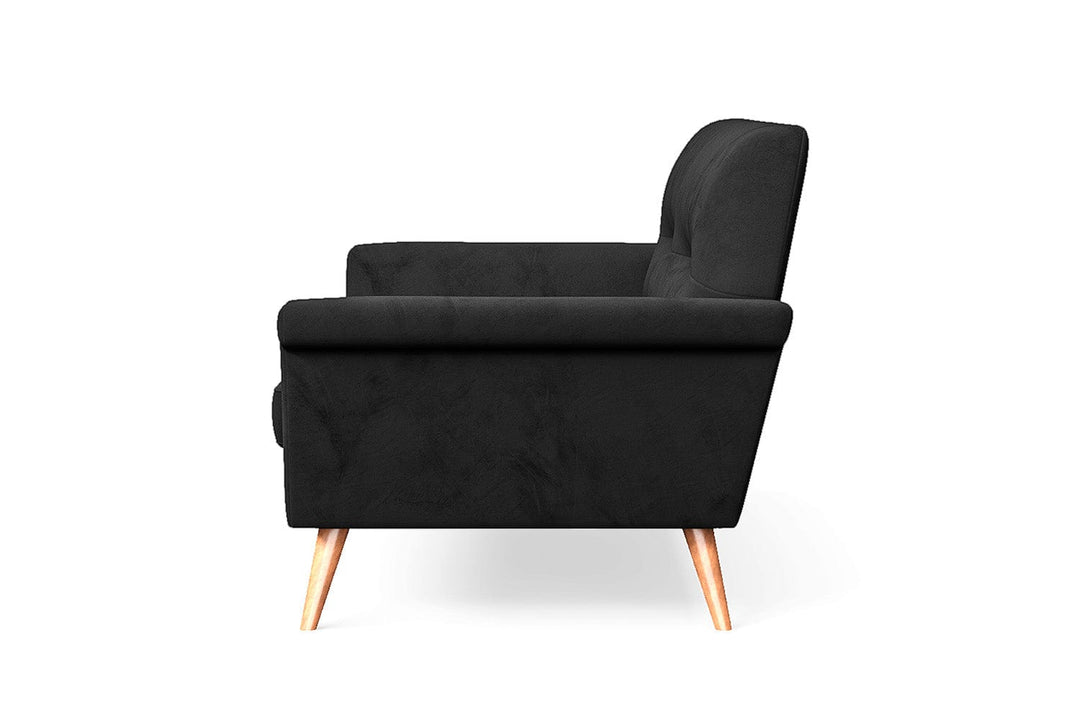 LIVELUSSO Sofa Ravenna 2 Seater Sofa Black Velvet