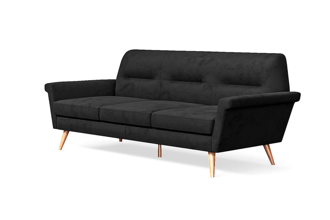 LIVELUSSO Sofa Ravenna 3 Seater Sofa Black Velvet