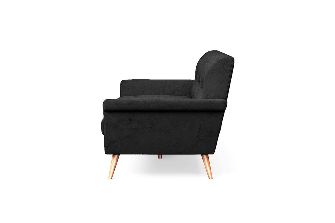 LIVELUSSO Sofa Ravenna 3 Seater Sofa Black Velvet