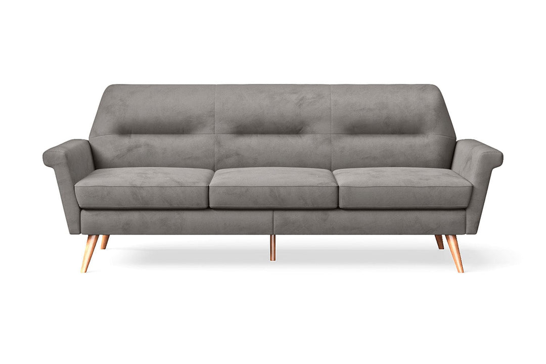 LIVELUSSO Sofa Ravenna 3 Seater Sofa Grey Velvet