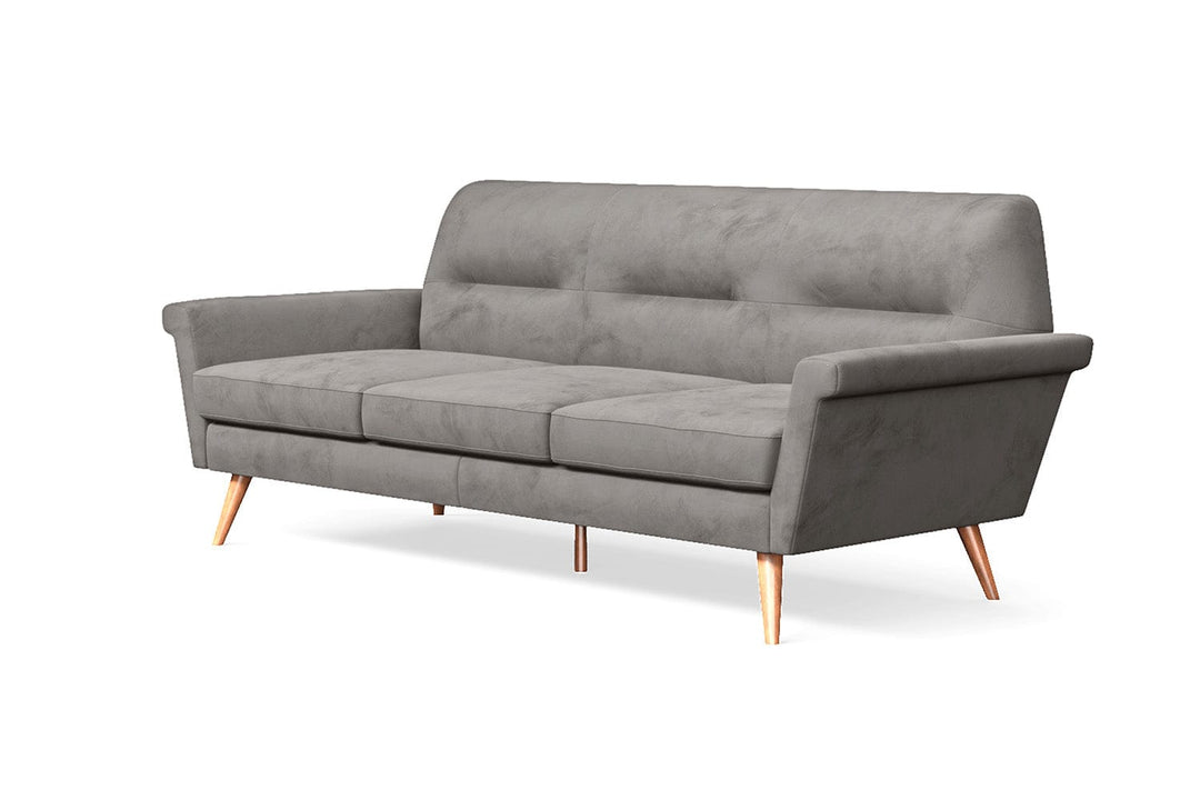 LIVELUSSO Sofa Ravenna 3 Seater Sofa Grey Velvet