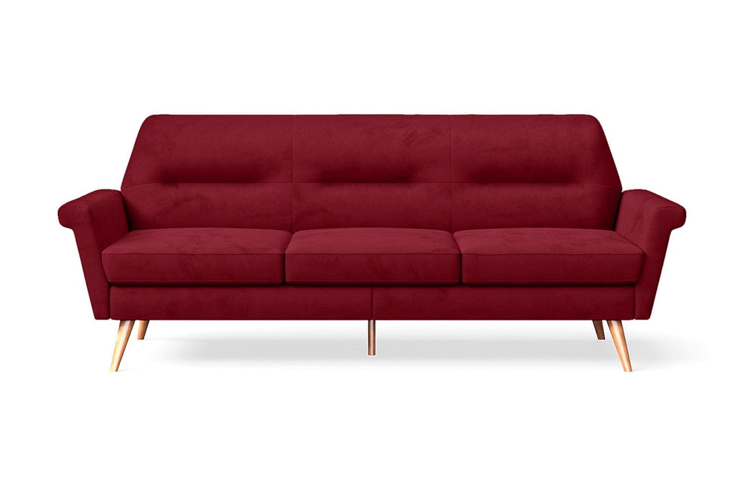 LIVELUSSO Sofa Ravenna 3 Seater Sofa Red Velvet