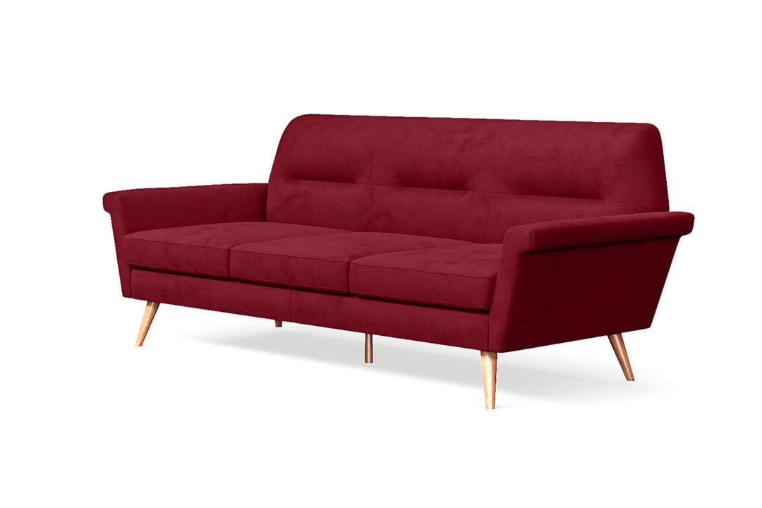 LIVELUSSO Sofa Ravenna 3 Seater Sofa Red Velvet