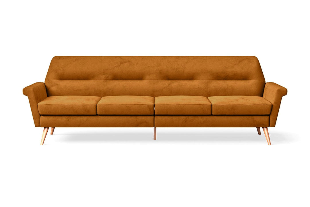 LIVELUSSO Sofa Ravenna 4 Seater Sofa Gold Velvet