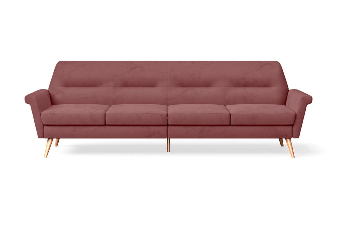 LIVELUSSO Sofa Ravenna 4 Seater Sofa Pink Velvet