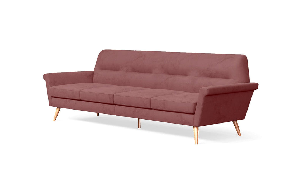 LIVELUSSO Sofa Ravenna 4 Seater Sofa Pink Velvet