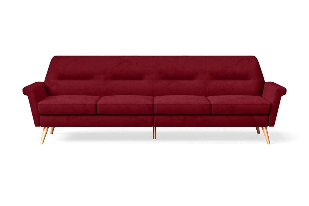 LIVELUSSO Sofa Ravenna 4 Seater Sofa Red Velvet