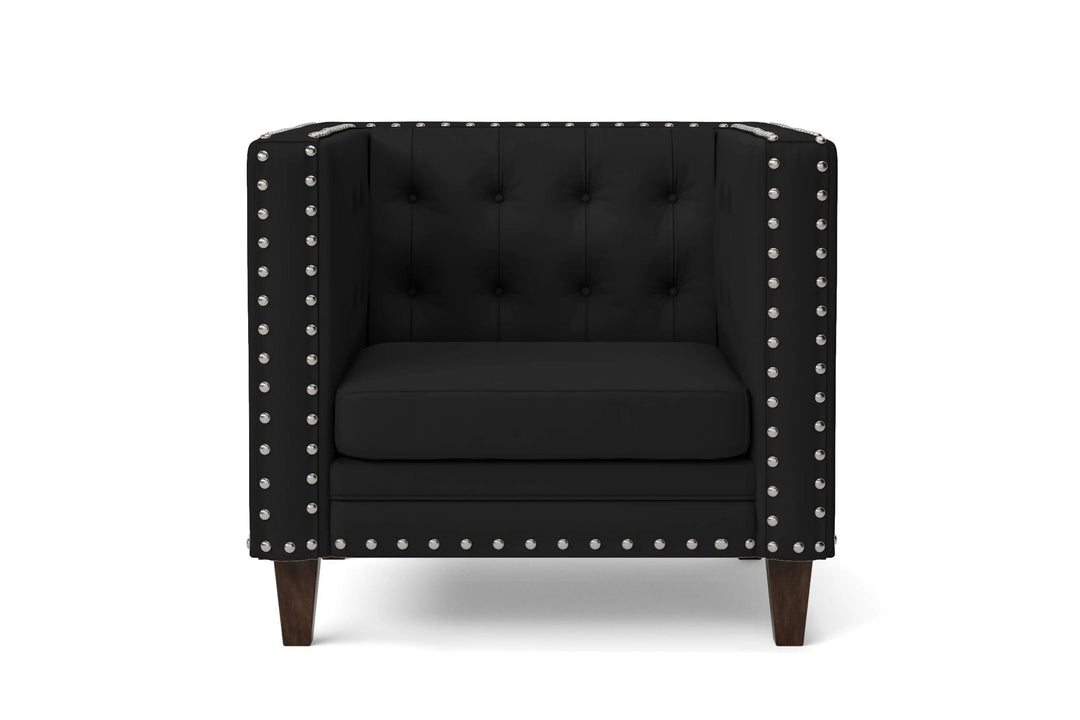 LIVELUSSO Armchair Rovigo Armchair Black Leather