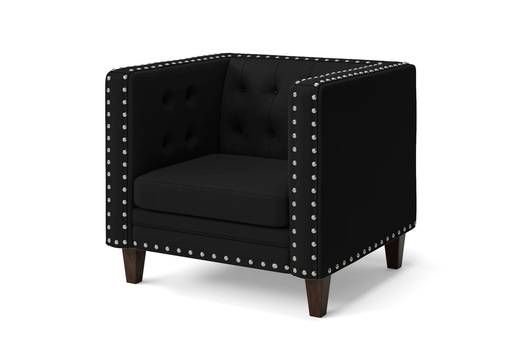 LIVELUSSO Armchair Rovigo Armchair Black Leather