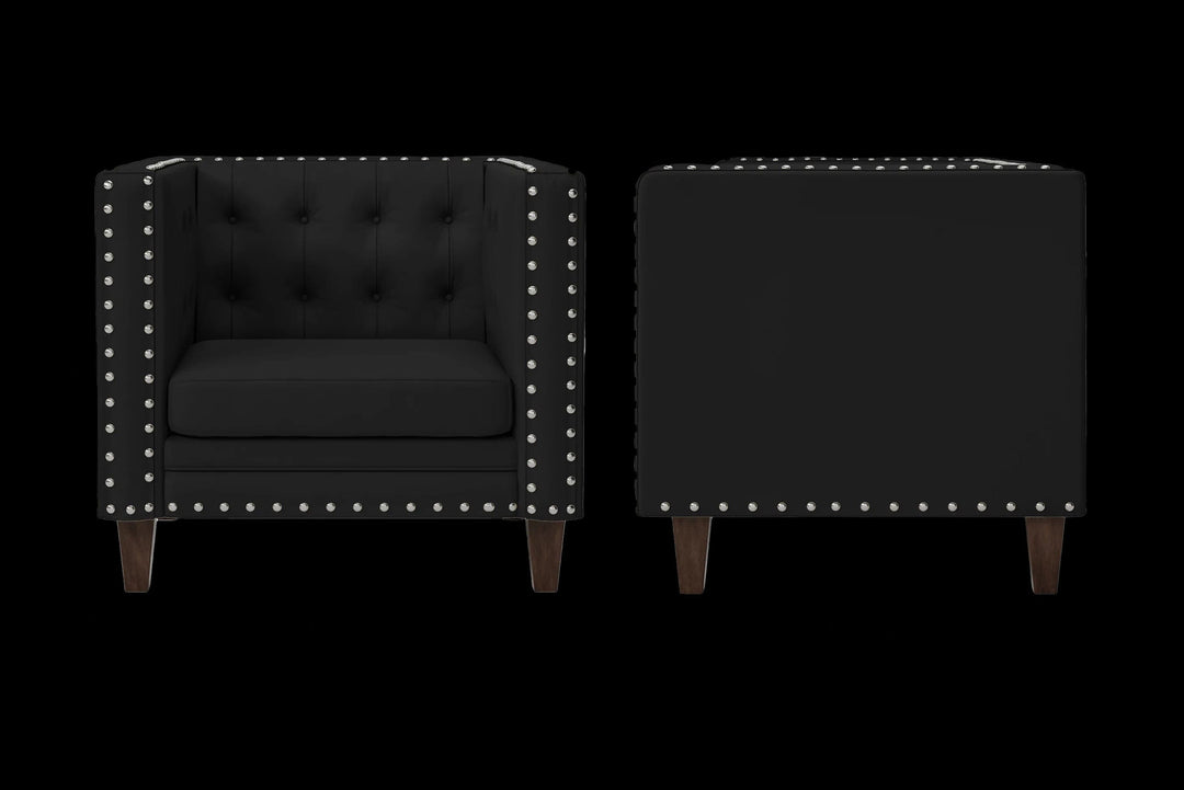 LIVELUSSO Armchair Rovigo Armchair Black Leather