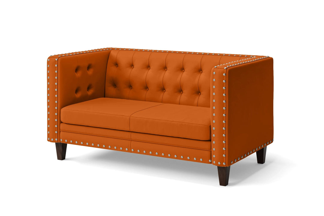 LIVELUSSO Sofa Rovigo 2 Seater Sofa Orange Leather